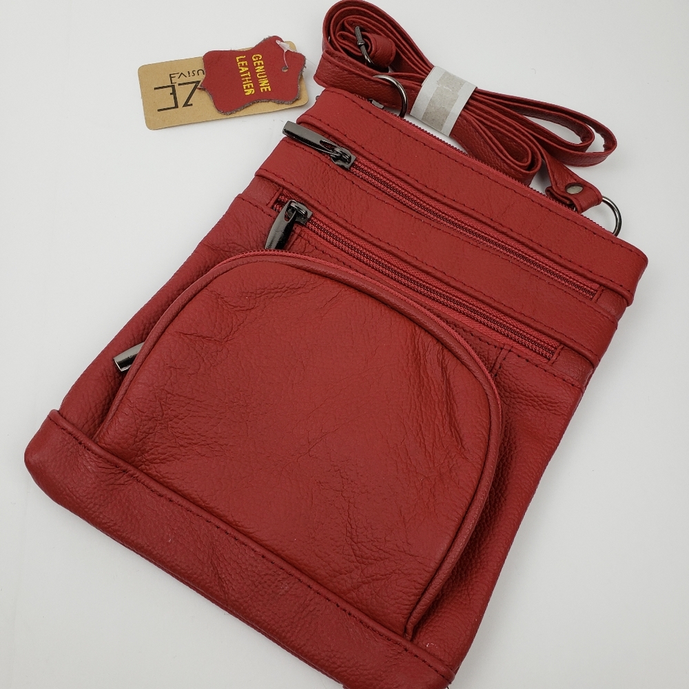 Red Leather Crossbody Bag - Picture 3 of 6